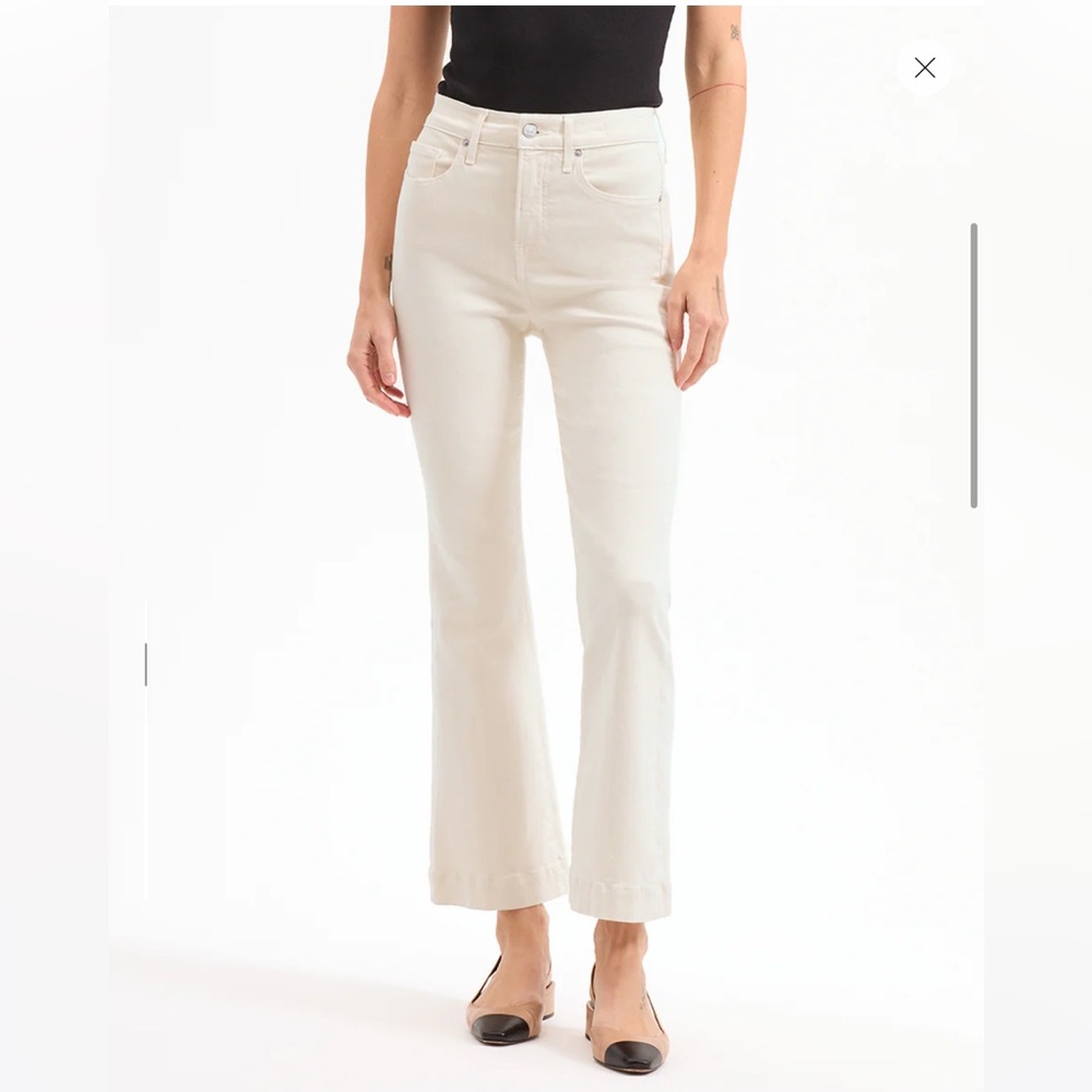 Veronica Beard Cream Wide-Leg Flare Jeans - Picture 4 of 16